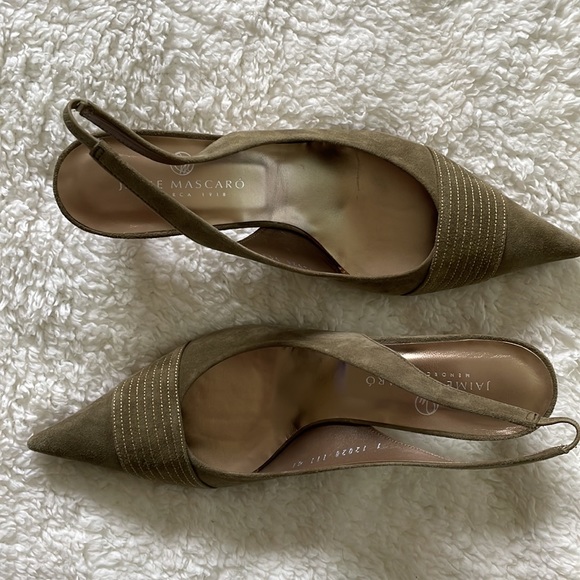 Jaime Mascaro Suede Angelia Neit Heels in Green/Brown Size-EU 41/USA 10 NWT - Picture 11 of 14